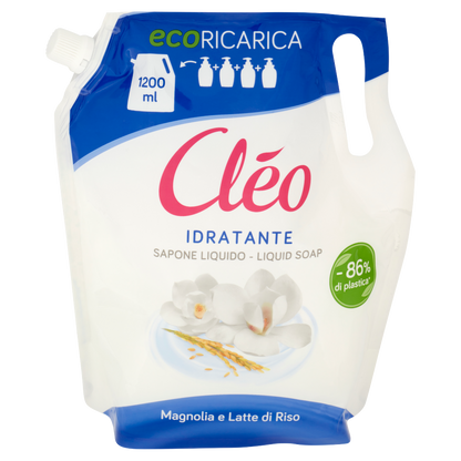 Cl&#233;o Idratante Sapone Liquido Magnolia e Latte di Riso Ecoricarica 1200 ml
