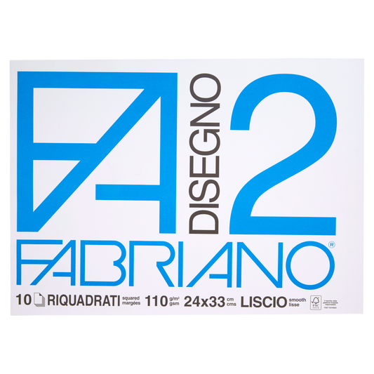 Fabriano Disegno FA/2 album 10 fogli 24x33 cm riquadrati