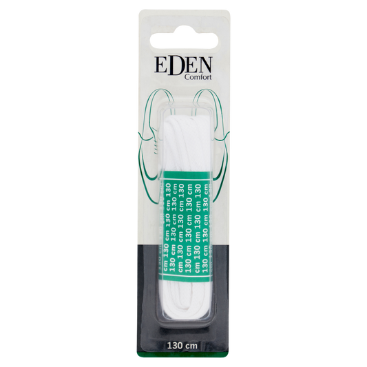 Eden Comfort Lacci piatti bianchi 130 cm 1 Paio (25525858)