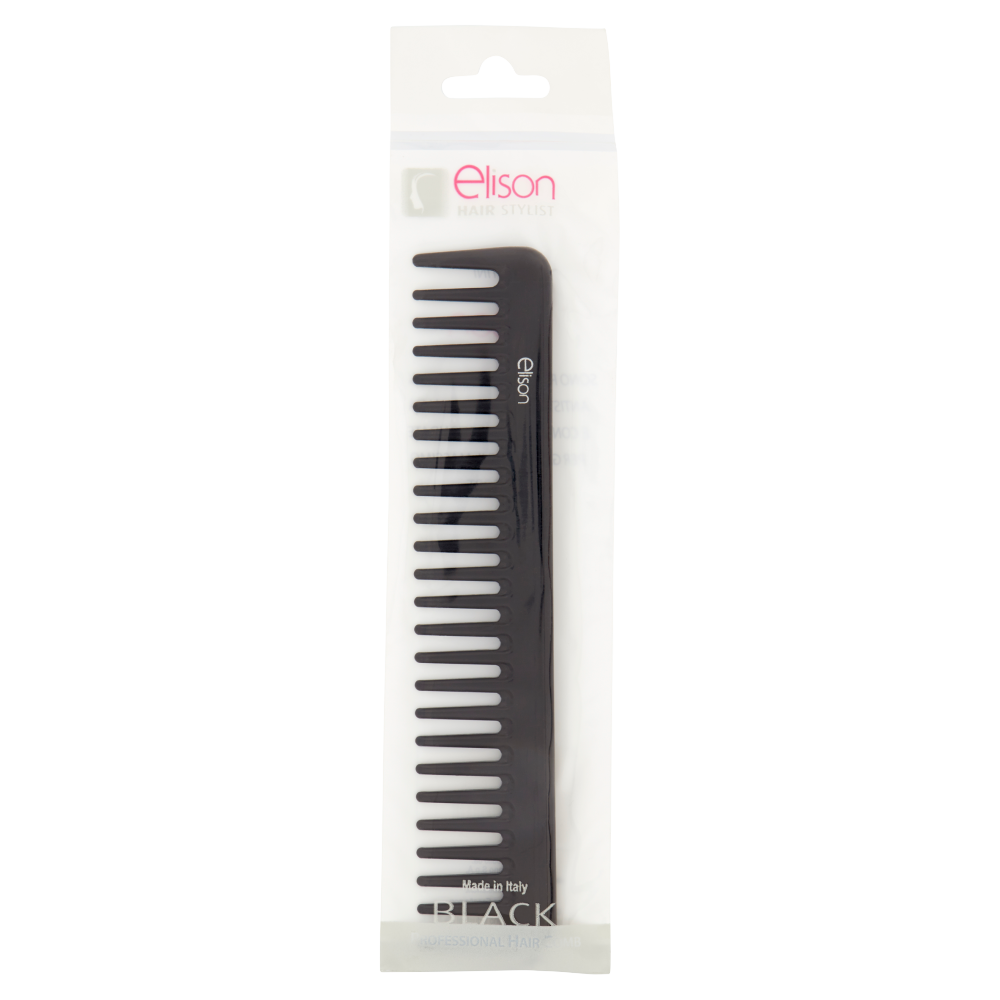 elison Hair Stylist Professional Hair Comb Pettine pro rado ergonomico Black