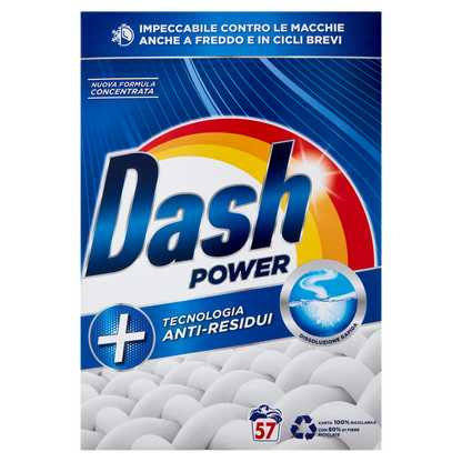 Dash Power Detersivo Lavatrice in Polvere, Tecnologia Anti-Residui, 57 Lavaggi 2850 g (25524268)