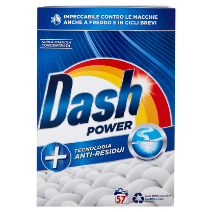Dash Power Detersivo Lavatrice in Polvere, Tecnologia Anti-Residui, 57 Lavaggi 2850 g (25524269)