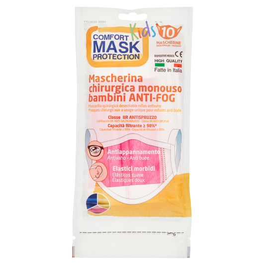 Comfort Mask Protection Kids Mascherina chirurgica monouso bambini Anti-fog 10 pz