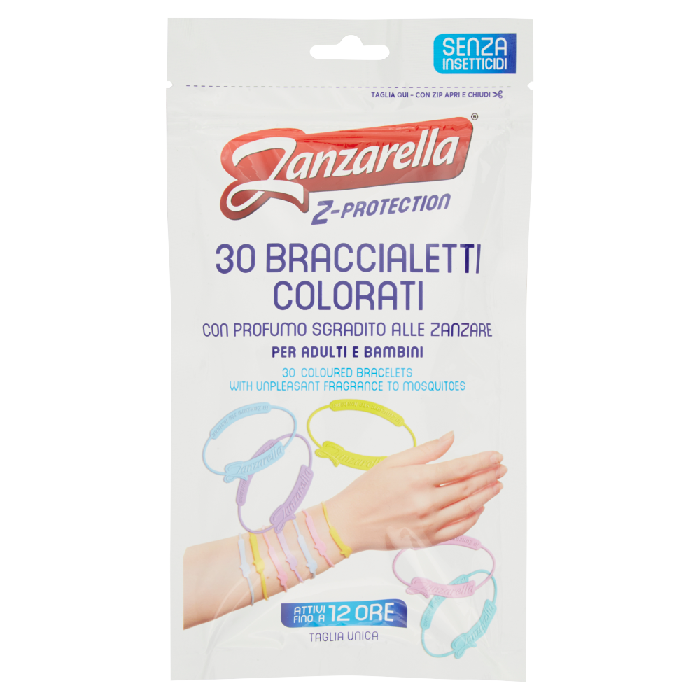 Zanzarella Z-Protection Braccialetti Colorati Adulti 30 pz