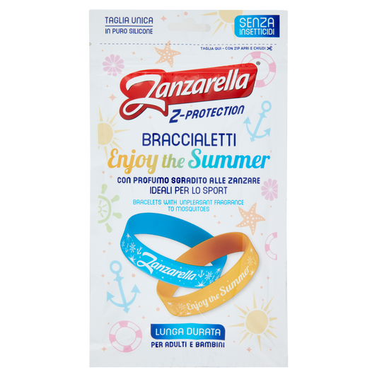 Zanzarella Z-Protection Braccialetti Enjoy the Summer per Adulti e Bambini 2 pz