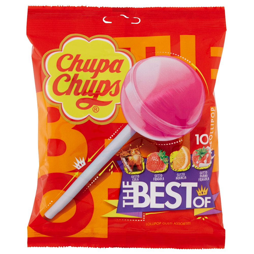 Chupa Chups The Best Of 10 Lollipop Gusti Assortiti 120 g