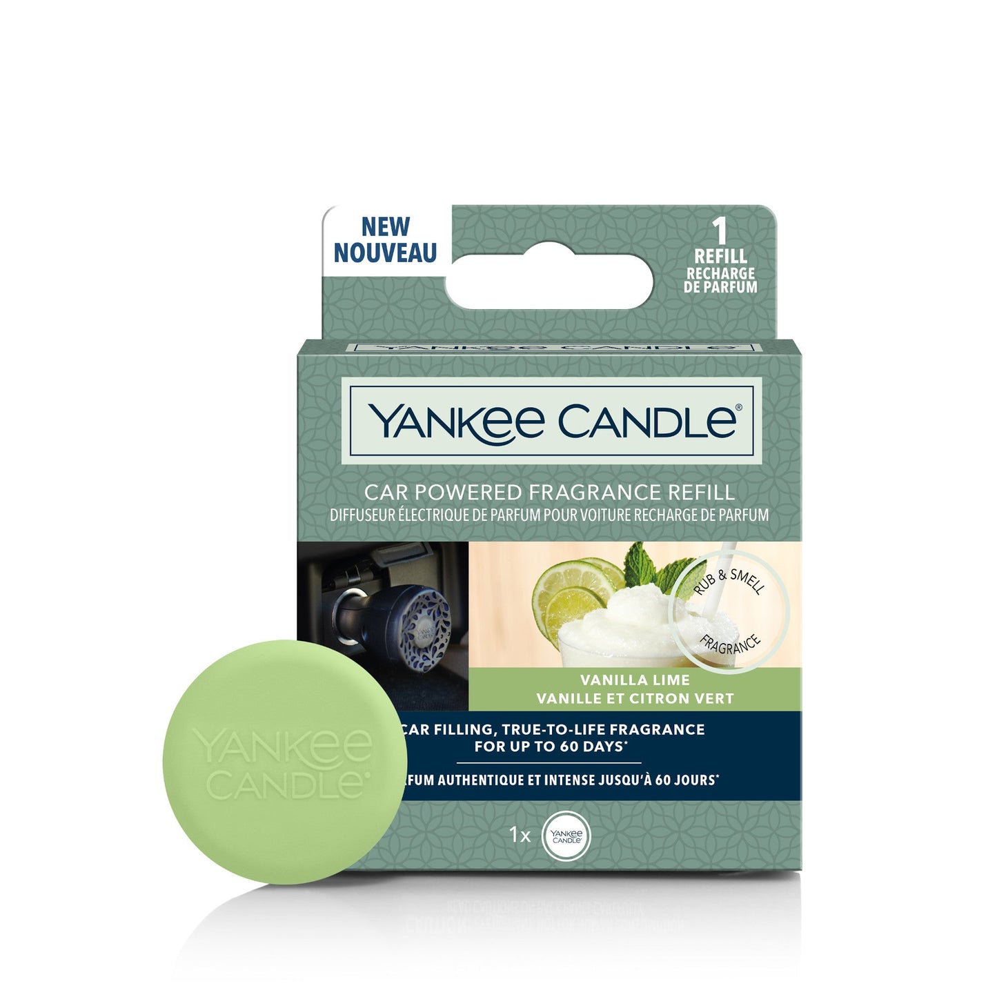Yankee Candle - Ricarica Di Fragranza Per Profumatore Elettrico Per Auto Vanilla Lime