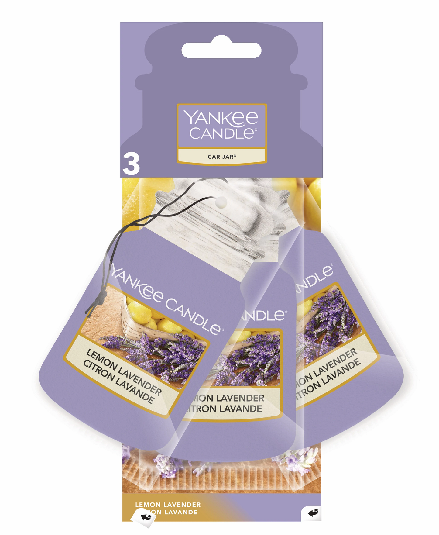 Yankee Candle - Car Jar Confezione Bonus Da 3 Lemon Lavender