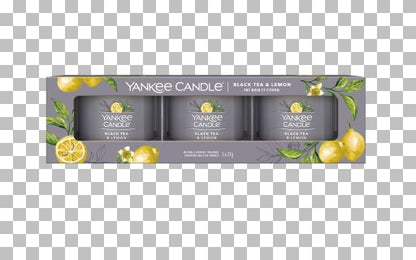 Yankee Candle - Candele votive in vetro - set da 3 - Black Tea & Lemon