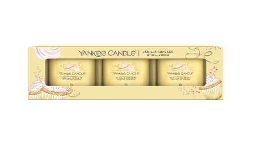 Yankee Candle - Candele votive in vetro - set da 3 - Vanilla Cupcake